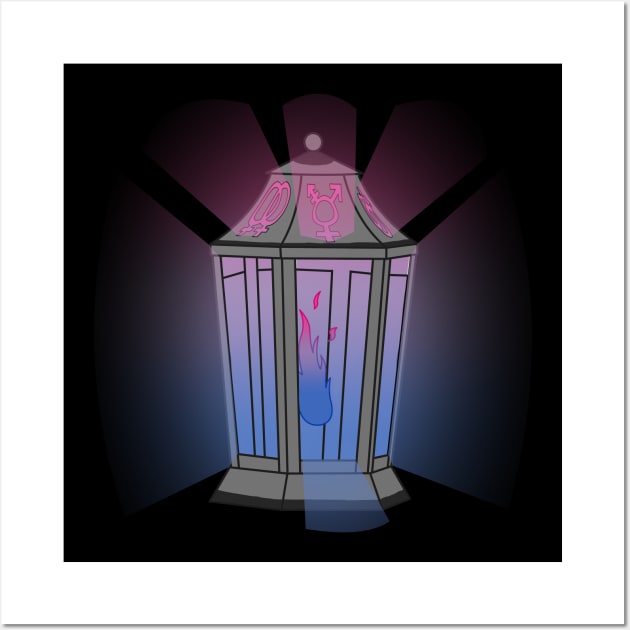 Bisexual Lantern Wall Art by Saira Crystaline